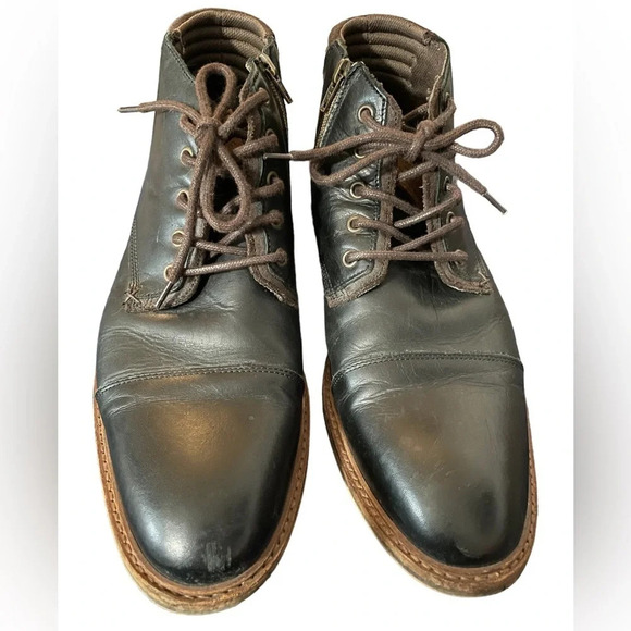 Bull Boxer Mens Holten Dark Leather Chukka Boots US Size 12 Black Dark Brown - Picture 1 of 11
